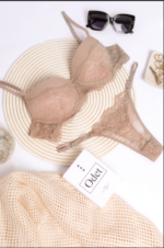 Conjunto taza soft con push up de encaje con less regulable - Imagen 2