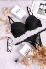 Conjunto taza soft con push up de encaje con less regulable - Imagen 3